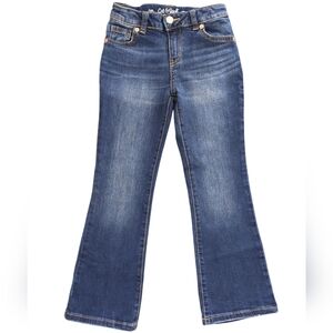 Cat & Jack Girls Adjustable Waist Super Stretch Flare Blue Jeans (Size 7)